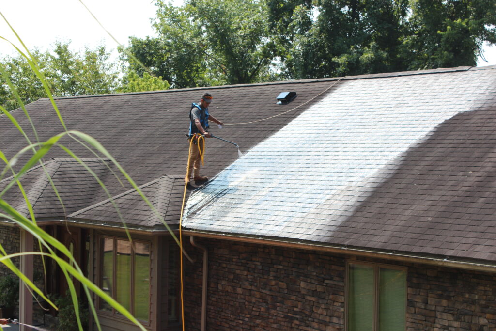 Green Life Rejuv Testing Spraying roof